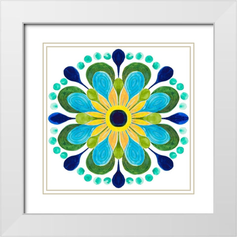 Italian Citrus Tile I White Modern Wood Framed Art Print with Double Matting by Pinto, Patricia