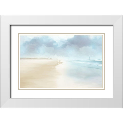 Sails In The Distance White Modern Wood Framed Art Print with Double Matting by Meneely, Dan