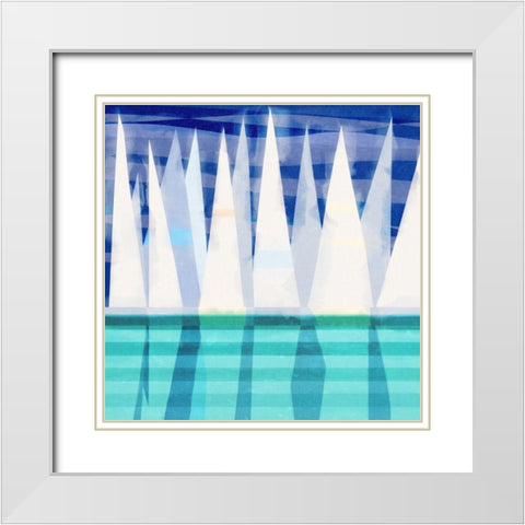 Sailing Day II White Modern Wood Framed Art Print with Double Matting by Meneely, Dan