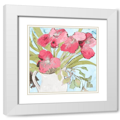 Spring Vase White Modern Wood Framed Art Print with Double Matting by Maria, Robin