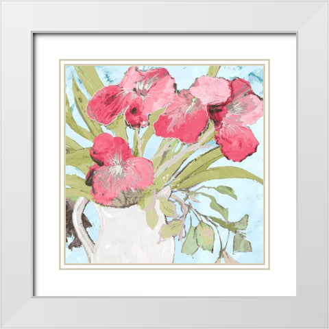 Spring Vase White Modern Wood Framed Art Print with Double Matting by Maria, Robin
