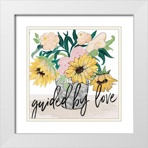 Guided by Love White Modern Wood Framed Art Print with Double Matting by Maria, Robin
