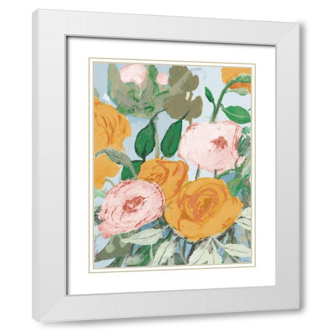 Summer Roses White Modern Wood Framed Art Print with Double Matting by Maria, Robin