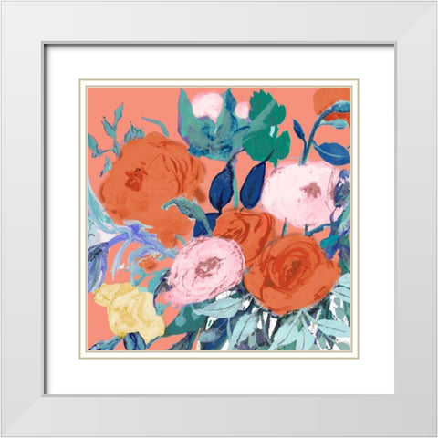 Bright Roses White Modern Wood Framed Art Print with Double Matting by Maria, Robin