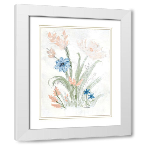 Spring Garden I White Modern Wood Framed Art Print with Double Matting by Maria, Robin