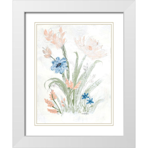 Spring Garden I White Modern Wood Framed Art Print with Double Matting by Maria, Robin