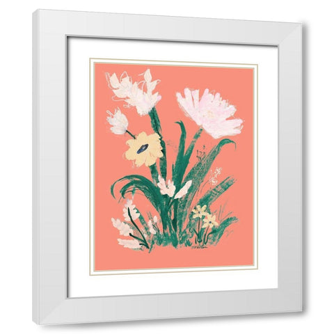 Bright Spring Garden White Modern Wood Framed Art Print with Double Matting by Maria, Robin