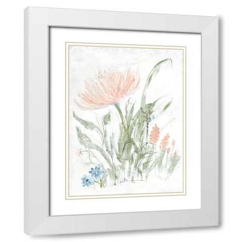 Spring Garden II White Modern Wood Framed Art Print with Double Matting by Maria, Robin