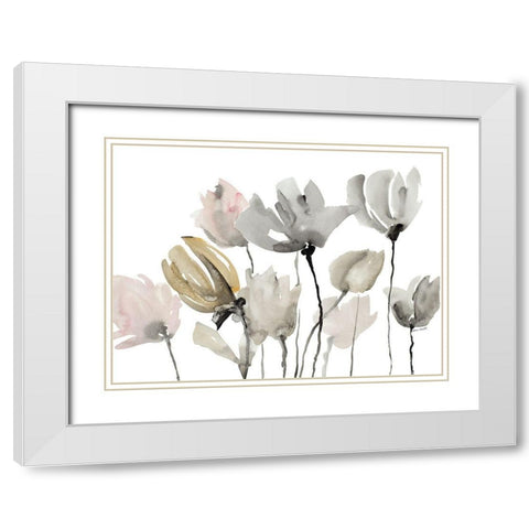 Follow Your Dreams Floral Horizontal White Modern Wood Framed Art Print with Double Matting by Loreth, Lanie