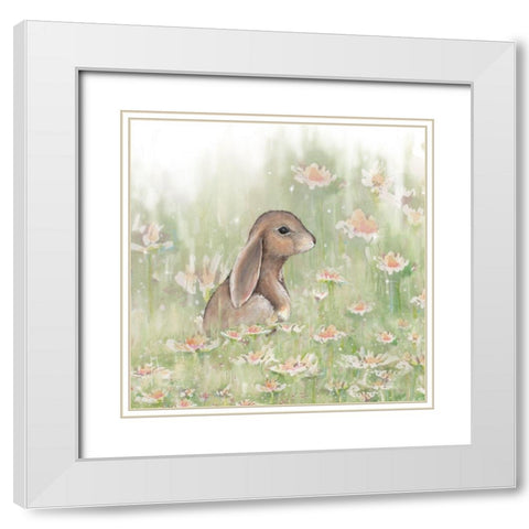 Meadow Visitor III White Modern Wood Framed Art Print with Double Matting by Diannart