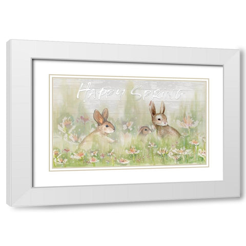Happy Spring (rectangle) White Modern Wood Framed Art Print with Double Matting by Diannart