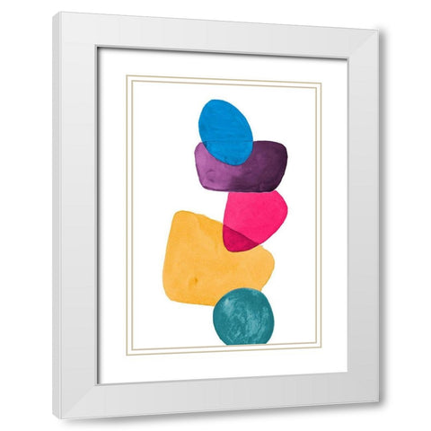 Colorful Head Over Heels White Modern Wood Framed Art Print with Double Matting by Loreth, Lanie