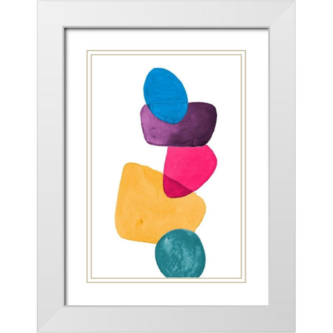 Colorful Head Over Heels White Modern Wood Framed Art Print with Double Matting by Loreth, Lanie