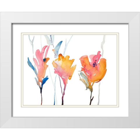 September Blooms II White Modern Wood Framed Art Print with Double Matting by Loreth, Lanie