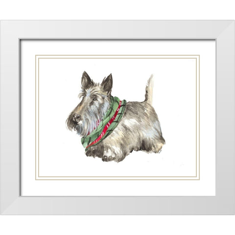 Black Scotty White Modern Wood Framed Art Print with Double Matting by Loreth, Lanie