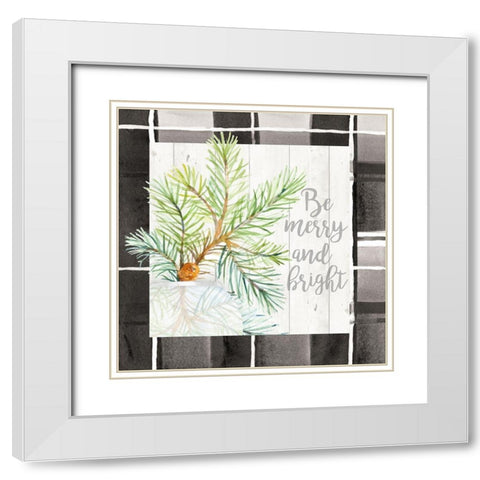 Be Merry and Bright White Modern Wood Framed Art Print with Double Matting by Loreth, Lanie