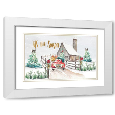 Christmas on the Farm White Modern Wood Framed Art Print with Double Matting by Pinto, Patricia