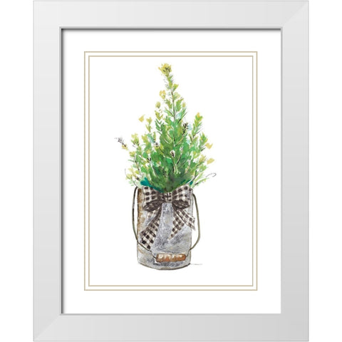 Christmas Fir I White Modern Wood Framed Art Print with Double Matting by Pinto, Patricia