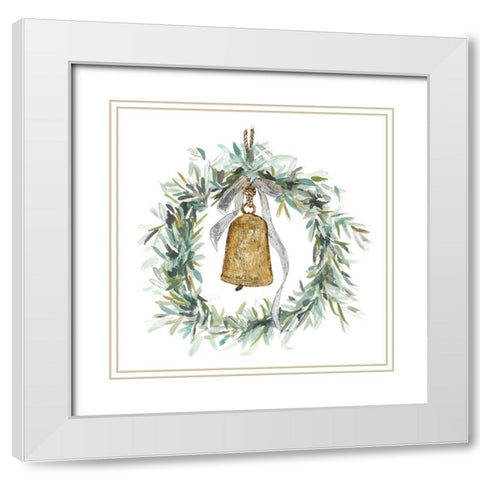 Aspen Wreath White Modern Wood Framed Art Print with Double Matting by Pinto, Patricia