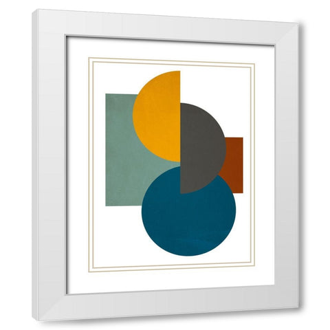 Simple Shapes on White I White Modern Wood Framed Art Print with Double Matting by SD Graphics Studio