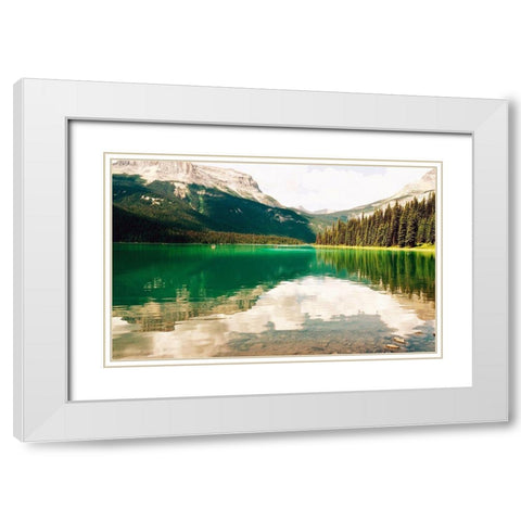 Clear Lake View White Modern Wood Framed Art Print with Double Matting by Peck, Gail