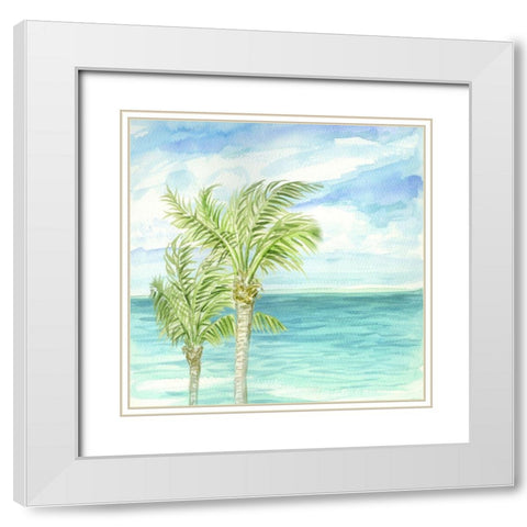 Refreshing Coastal Breeze I White Modern Wood Framed Art Print with Double Matting by Biscardi, Nicholas