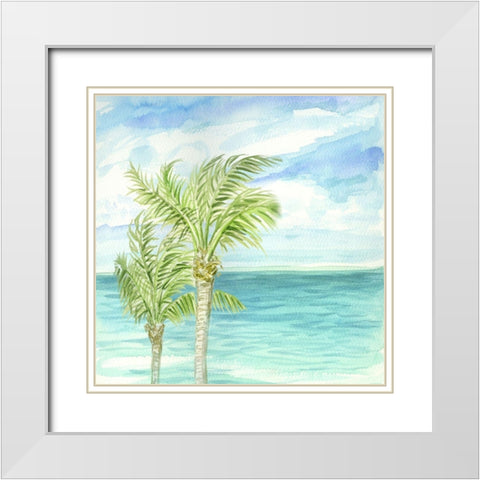 Refreshing Coastal Breeze I White Modern Wood Framed Art Print with Double Matting by Biscardi, Nicholas