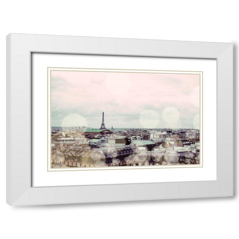 Rooftop Paris White Modern Wood Framed Art Print with Double Matting by Navas, Emily