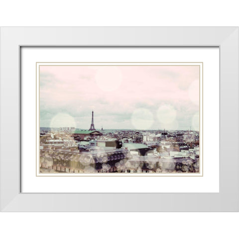 Rooftop Paris White Modern Wood Framed Art Print with Double Matting by Navas, Emily