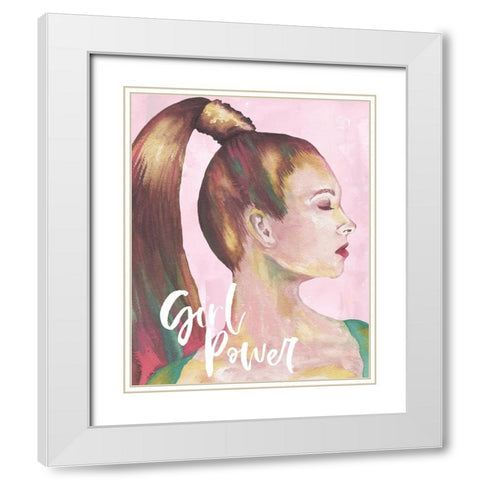 Girl Power White Modern Wood Framed Art Print with Double Matting by Medley, Elizabeth