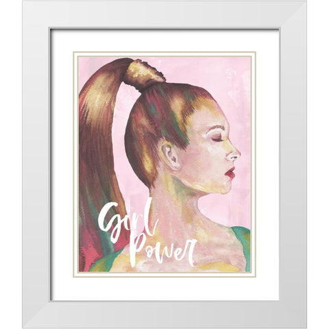 Girl Power White Modern Wood Framed Art Print with Double Matting by Medley, Elizabeth