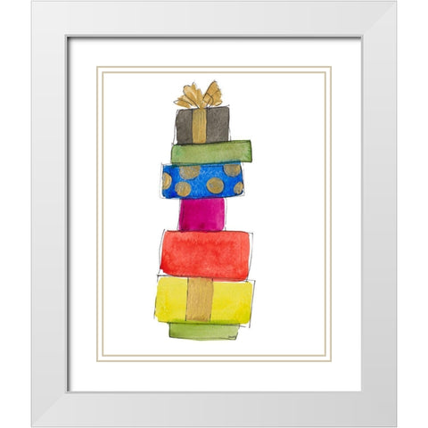 Christmas Presents I White Modern Wood Framed Art Print with Double Matting by Loreth, Lanie