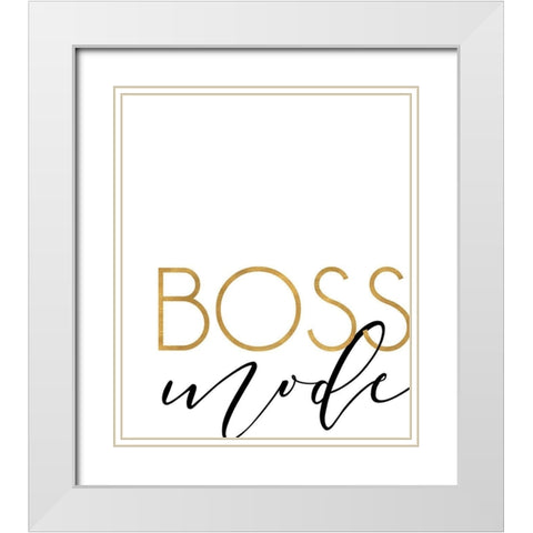 Boss Mode White Modern Wood Framed Art Print with Double Matting by Quach, Anna