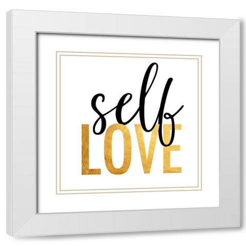 Self Love White Modern Wood Framed Art Print with Double Matting by Quach, Anna