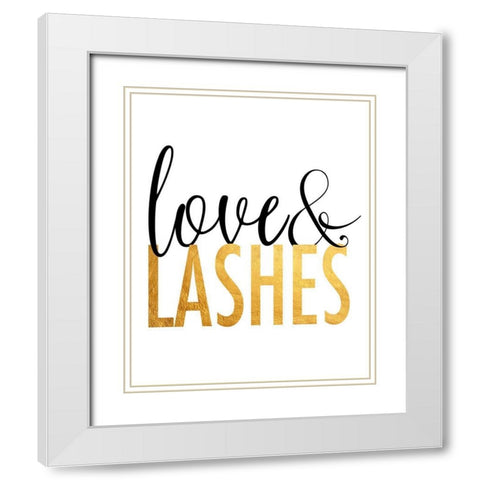 Love And Lashes White Modern Wood Framed Art Print with Double Matting by Quach, Anna