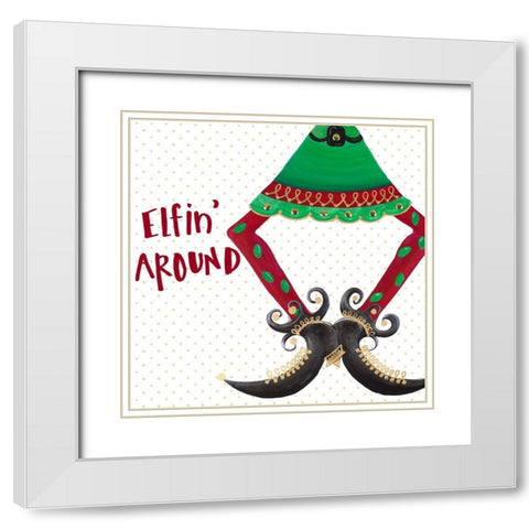 Holiday Legs III White Modern Wood Framed Art Print with Double Matting by Ritter, Gina