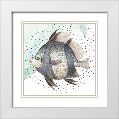 Coastal Fish I White Modern Wood Framed Art Print with Double Matting by Pinto, Patricia