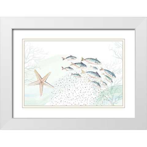 Underwater Marine Life White Modern Wood Framed Art Print with Double Matting by Pinto, Patricia