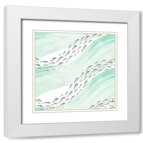 Ocean Treasures Fishes White Modern Wood Framed Art Print with Double Matting by Pinto, Patricia