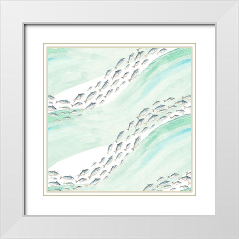 Ocean Treasures Fishes White Modern Wood Framed Art Print with Double Matting by Pinto, Patricia