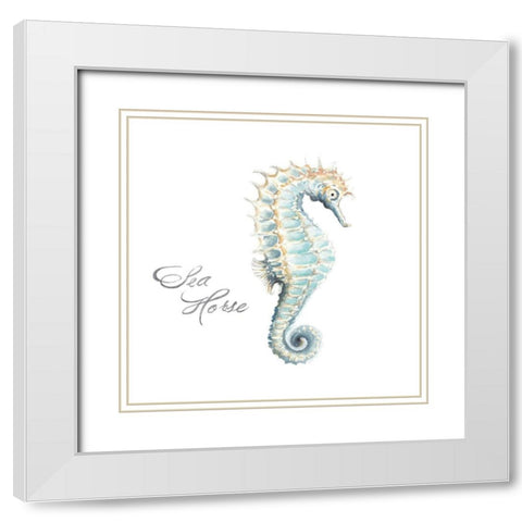 Sea Horse White Modern Wood Framed Art Print with Double Matting by Pinto, Patricia