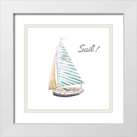 Sail White Modern Wood Framed Art Print with Double Matting by Pinto, Patricia