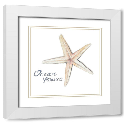 Ocean Treasure Starfish White Modern Wood Framed Art Print with Double Matting by Pinto, Patricia