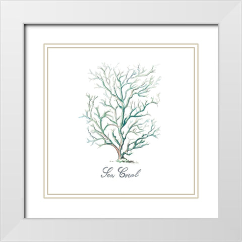 Sea Coral White Modern Wood Framed Art Print with Double Matting by Pinto, Patricia