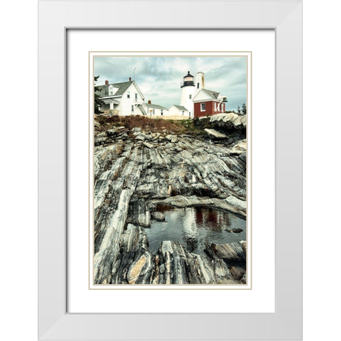 Harbor Land White Modern Wood Framed Art Print with Double Matting by Amos, Andy