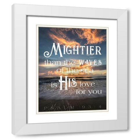 Mightier than the Waves White Modern Wood Framed Art Print with Double Matting by Amos, Andy