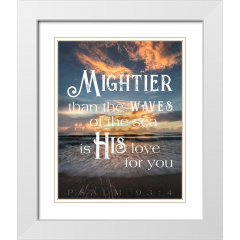 Mightier than the Waves White Modern Wood Framed Art Print with Double Matting by Amos, Andy