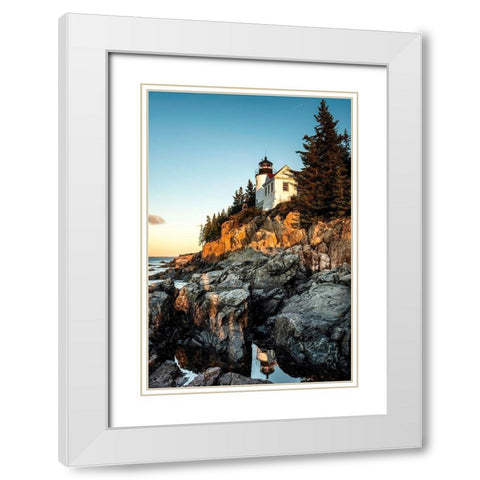 Harbor Lighthouse White Modern Wood Framed Art Print with Double Matting by Amos, Andy