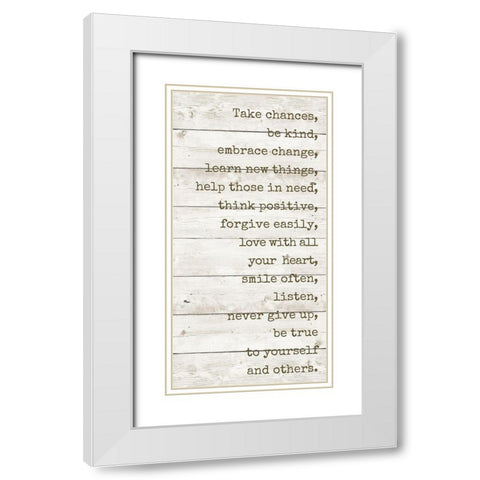 Take Chances White Modern Wood Framed Art Print with Double Matting by Quach, Anna