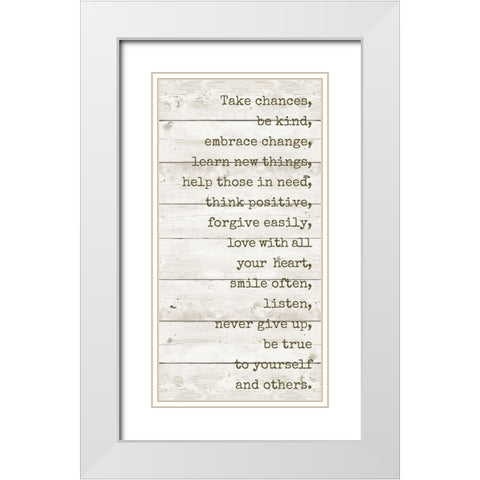 Take Chances White Modern Wood Framed Art Print with Double Matting by Quach, Anna